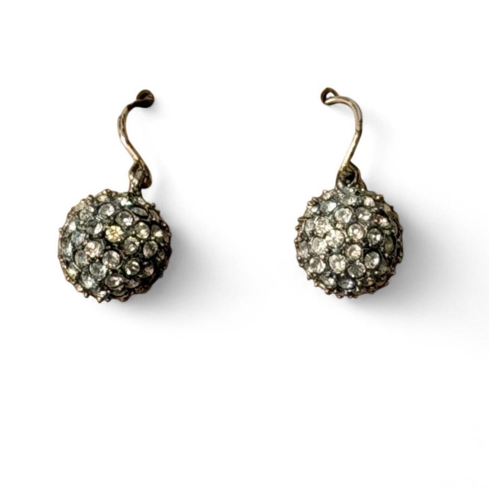Silver Rhinestone‎ Disco Ball Dangle Earrings